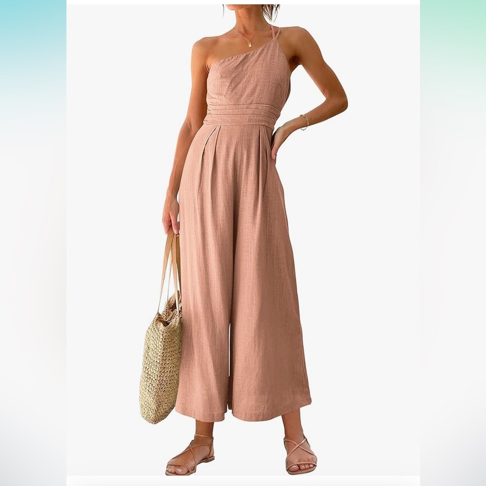 Pink One-Shoulder Jumpsuit